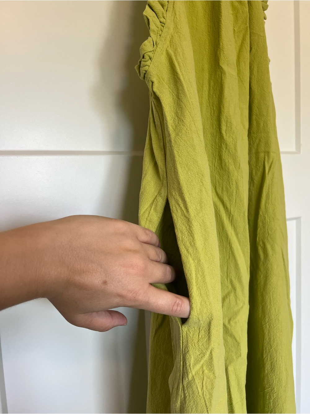 Lime Green Ruffled Strap Maxi Dress - Picture 5 of 5
